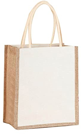 Fiorky Bolso de Yute Grande para Mujer - Almacenamiento de Viaje con Asa Superior de Lona de Gran Capacidad Reutilizable