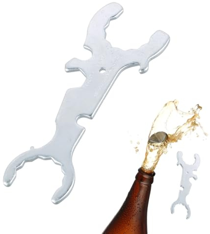 Clé à Bouteille de Gaz en Acier Inoxydable, Clé de Robinet de Bière, Clé de Régulateur de Gaz avec Décapsuleur Intégré Coupleur Multi-Usage, Clé à Gaz pour Le Raccordement