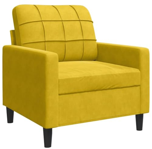 vidaXL Sessel, Relaxsessel Sofa für Wohnzimmer, Loungesessel Polstersessel Metallgestell, Fernsehsessel Ruhesessel Clubsessel, Gelb Samt