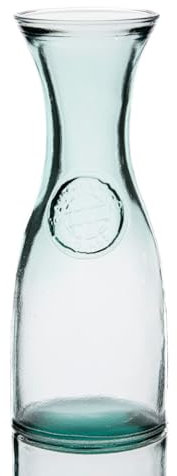 Authentic Recycled Glass 800 ml Carafe - Vintage Style - Perfect for Water, Juice, Cordial, Wine, Smoothies, Milk