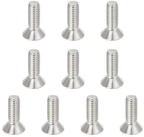 PATIKIL 3/8-16 x 1 Tornillos de Cabeza Plana, 10 Unidades, Pernos Avellanados Planos, Tornillos de Máquina de Acero Inoxidable 304 18-8 con Rosca Completa Grado 6.8