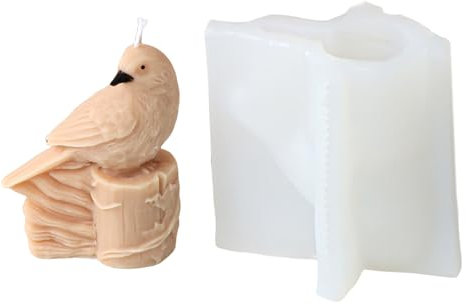 Kingke Silikon Form Stehende Eule Kerzenformen Papagei Gussform Ornament Formen Bastelbedarf Epoxidharz Formen