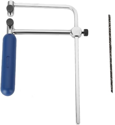 Dioche M de Sierra Ajustable en Forma de U con 6 Hojas de Sierra espirales - Herramienta de Corte de precisión para proyectos de joyería y carpintería - Ajustable de 3 cm a 15 cm