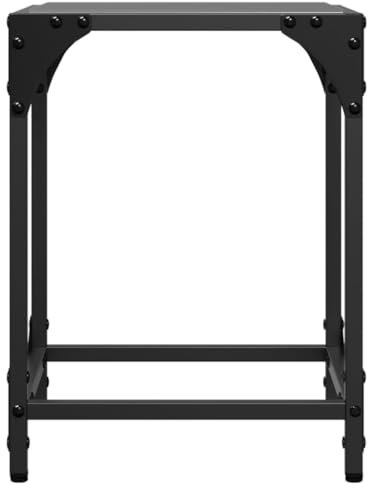 HEFZGDB Couchtische mit Glasplatte 2 STK. Schwarz 30x30x40 cm Stahl Coffe Table Couch Tisch Wohnzimmer Sofa Tisch Kleiner Beistelltisch für Wohnzimmer Tagungsraum Balkon Café