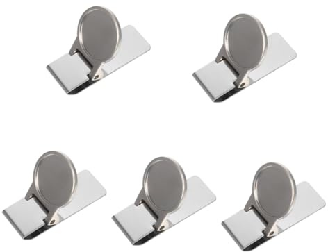 NUOBESTY 5 Stück Geldklammer aus Edelstahl Markierungen Silberne Geldklammer Taschenclip Tür Gold zettelhalter Money Clip Klammer fürs Büro Clip zur Geldaufbewahrung Rostfreier Stahl Silver