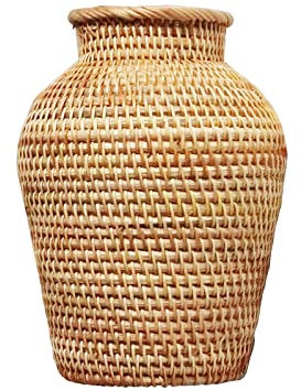 cfpqv Rattanvase Blumentopfhalter Pflanzenaufbewahrung Weidenvasen Dekor Schreibtischablage (Multicolor, One Size)