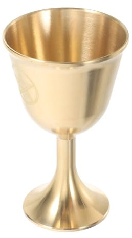 Amosfun Cáliz Grande De Latón Macizo Pentagrama, Copa Vintage De Vino Para Altar y Rituales Wiccanos, Copa Medieval De Bendiciones Para Ceremonias y Prácticas Espirituales Paganas