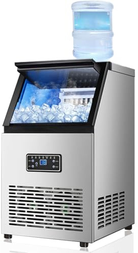 SHENGSHIYU Maquina de Hielo Profesional,Producción Diaria 60kg,Capacidad de Almacenamiento 11.5kg,Autolimpiante máquina de Hacer Hielo para casa con Filtro Incluido y Pala para Hielo