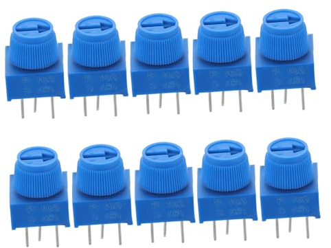 DIYEAH 10 Stück Trimmerpotentiometer mit Knopf für Breadboarding Einstellbarer Widerstand Kunststoff und Metall für Gedruckte Schaltungen