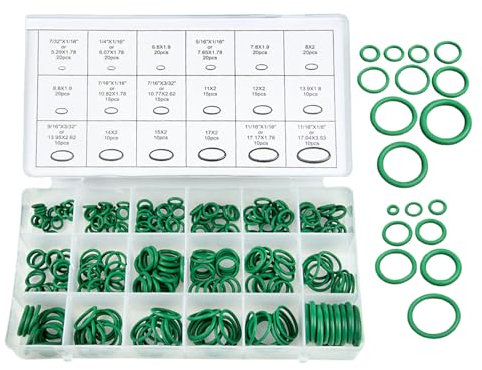 Kleine O-Ringdichtungen, Sortiment mit 270 Stück – Kompressordichtung für CVC, Vakuum, Auto, Inverter, Klimaanlage, Motor, Airbrush, Heimgebrauch, kommerzielle Nutzung, VR, Sammlung