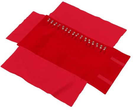FOMIYES Bolsa Enrollable para Joyas Roja Organizador Portátil y Plegable para Collares y Pulseras Estuche de Viaje y Protector Antiarañazos para Almacenamiento Ordenado de Accesorios