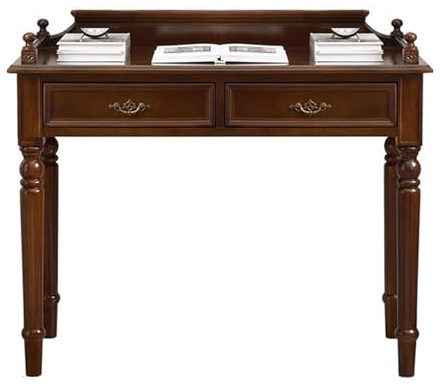 MENGLI-2024 Mesa de PC Escritorio Vintage Estilo Americano con cajones, Escritorio de Estudio Madera y tocador for Espacios pequeños, Color Nogal(XXL)