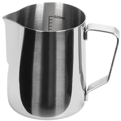 Bricco Latte Brocca for schiuma di caffè da 350/600 ml in acciaio inossidabile con misurazione interna, tazza for latte art barista(350ml)
