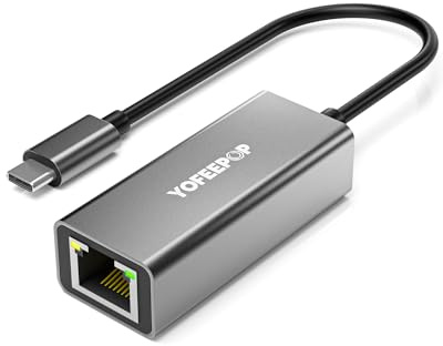 YOFEEPOP USB C to Ethernet Adapter RJ45 Gigabit LAN 1000Mbps | USB-C to RJ45 LAN Adapter for MacBook, iPad Pro and iPhone 15/16/17. Provides Fast and Stable Wired Network