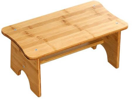 TOVINANNA Repose-Pieds en Bois Rectangulaire pour Salle de Bain Cuisine, Tabouret Antidérapant pour Adultes, Marchepied Multifonction pour Usage Quotidien