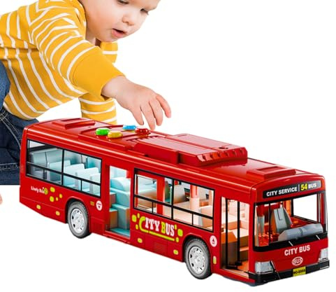 Générique Grand Jouet de Bus Urbain, véhicule de Jeu électrique, Jouet à Piles avec Musique et lumières, Portes ouvrantes, pour avec Design éducatif, Cadeau d'anniversaire pour, utilisati