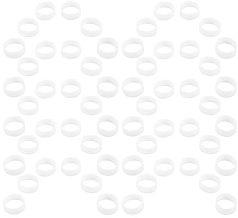 VALICLUD Bandas de Silicona para Cables 12 Mm Diámetro X 5 Mm Ancho, Anillos Reutilizables Elásticos Blancos para Organización de Cables de Datos, Bridas Pequeñas de Goma para Oficina,