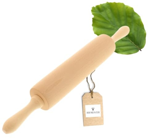 HOFMEISTER® Teigrolle, 40 cm, 100% Naturprodukt, plastikfrei Kochen & backen, Robustes Nudelholz, Teig schnell & gleichmäßig ausrollen, für jedes Backblech geeignet, langlebig