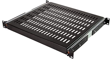 LogiLink SF1S65B - Ausziehbarer Fachboden (1 HE) für Stand-, Serverschränke mit 800mm Tiefe, 35kg Tragkraft, Schwarz