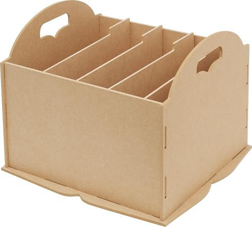 Pronty Karteikasten MDF Storage 28x26x20,5cm zum Basteln Lernbox Rezepte Karteikarten