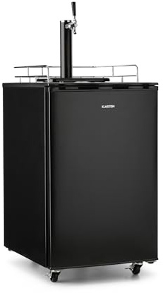 Klarstein Big Dispenser - Frigorifero Per Fusti di Birra e Bibite, Spillatore Integrato, Temperatura Regolabile, Incluso Attacco a Scivolo (tipo A), Fusti di CO2 fino a 50 L, Nero