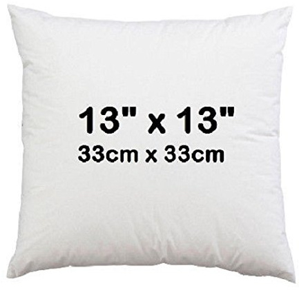 13 x 13 (33cm x 33cm) Hypoallergenic Cushion Inner Pads, Pillow Insert Sham, Inners, Insert Fillers, Stuffer Hollow Fiber Cushion Pads - Pack of 1