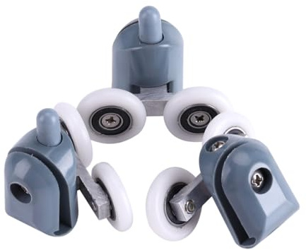FTVOGUE 8 x Twin Rulli per porte da doccia Corridori Bottom Top Pulegge Guide per bagno Parti di ricambio per la maggior parte delle cabine doccia