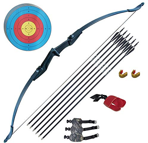 Tongtu Recurve Bow Right and Left Handed,Takedown Bow and Arrows for Adult & Youth Beginner 30lb 40lb Traditional Archery Bows Set with 6pcs Arrows