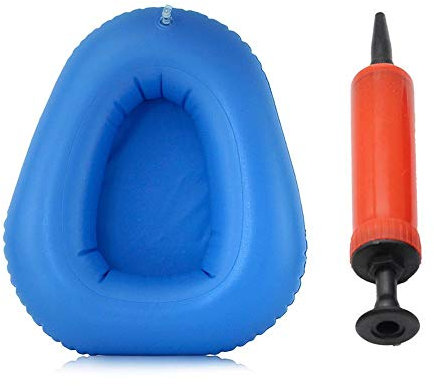 azurely - Padella da letto gonfiabile con pompa a mano, lavabile, portatile, gonfiabile, anti-decubito, vasino, toilette medica, cura del letto per persone anziane