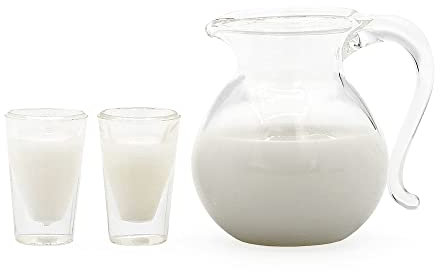 Odoria 1/12 Miniatur Milchkrug mit Gläser Puppenhaus Küche Zubehör