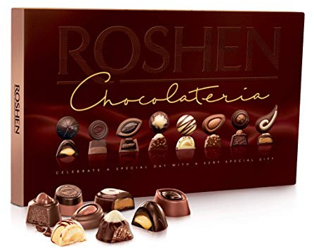 Roshen Chocolateria Scatola di Cioccolatini Assortiti Premium, Praline Selezione Regalo, Confezione da 194g