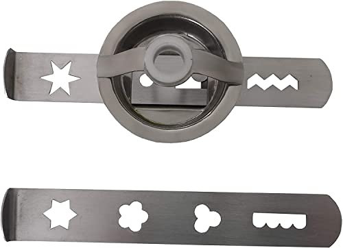 WOLFCUT Spritzgebäckvorsatz mit 2 Inox Schablonen Kompatibel/Ersatz mit Fleischwolf ProfiMixx 46, Gebäckaufsatz, Spritzgebäck, 8 Formen, Spritzgebäckaufsatz aus Edelstahl mit Adapterring