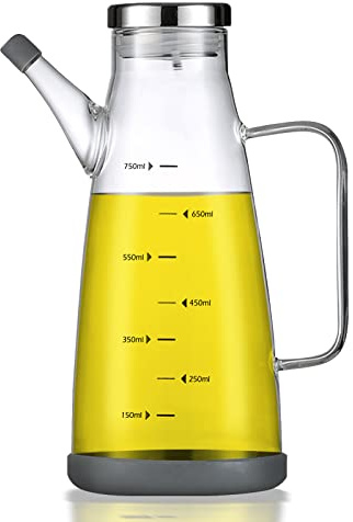 Cucudoner Oil Dispenser for Kitchen,25OZ Oil Bottles Cooking Oil Dispenser with Drip Free Spout and Non Slip Bottom Fits in Home,Kitchen,Barbecue,Party (750ml)