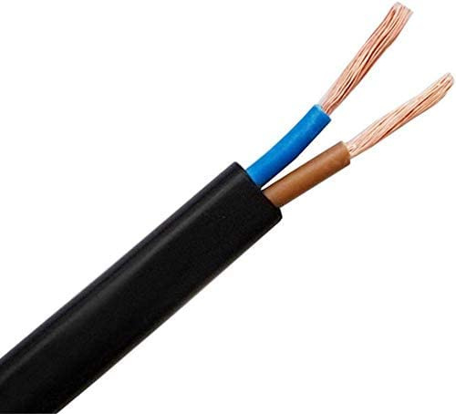 Mr.Gadget's Solutions Electrical Wire / 2 Core Black PVC Mains Electrical Cable Copper Wire High Temperature Resistance 2 x 0.75 mm² Power Cable Twin - 10 metre Cut Length Flexible Pond Cable