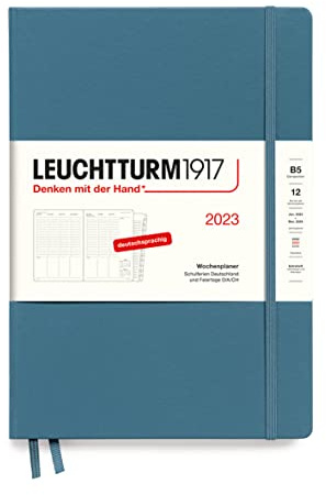 LEUCHTTURM1917 365771 Wochenplaner Composition (B5) 2023, 12 Monate, Stone Blue, Deutsch
