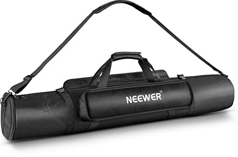 NEEWER Funda de Transporte para trípode de 1,2 m, Bolsa de Nailon Resistente al Agua con Asas y Correas para el Hombro, Funda compacta con Cierre de Cremallera de Longitud Completa, Bolsillo Externo