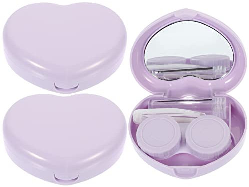 GLEAVI Travel Contacts-Lens Holder for Women 3 Pack Contacts Lens Case with Mirror Tweezers Mini Size for