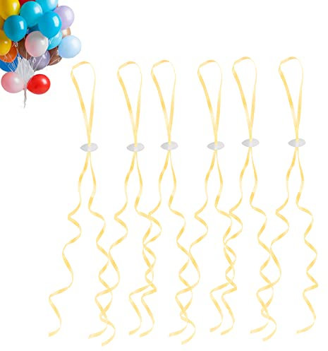 GoldRock 50 chiusure per palloncini a elio con cordino per palloncini, colore oro, chiusura per palloncini, corde per palloncini, spago da appendere per feste di matrimonio, compleanno, festa