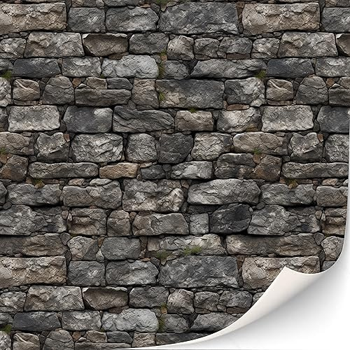 3 Sheets Self-Adhesive Wall Cladding for Dollhouse 1:12 Scale (Cottage)