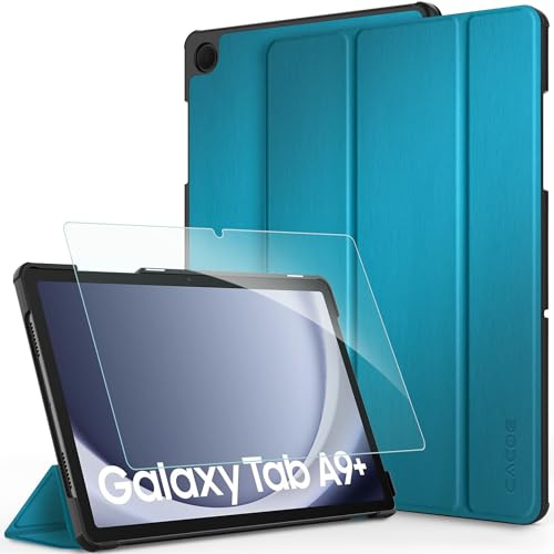 CACOE Case for Samsung Galaxy A9+ Plus +Screen Protector, Peacock Blue | 11 inch 2023 – Full Protective Case for Galaxy Tab A9+ Plus