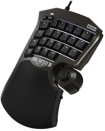 HORI Tactical Assault Commander F14 (Final Fantasy XIV Black Edition) for PC (Windows 11/10), PS5, and PS4 - Officially Licensed by Square Enix