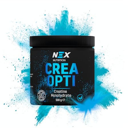 NEX Crea Opti – Hochwertiges Creatine Monohydrate Pulver für Sportler | Vegan & Geschmacksneutral | 2 Monate Vorrat | Hochlösliches Creatin 500g (1er Set)
