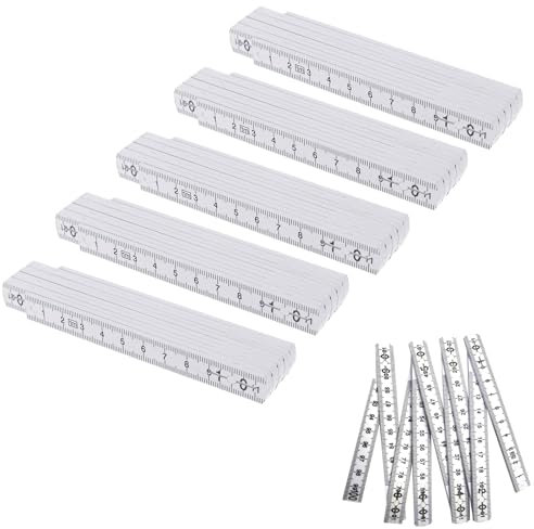 Regla Plegable, Regla Plegable, 1 M, Plástico Plegable Regla, Home and Garden Regla Plegable, Metro Plegable, Puede Utilizar Para Carpinteros, Obras De Construcción, Proyectos De Bricolaje, Blanco