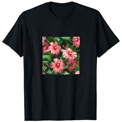 Oleander Flower Pattern Graphic T-Shirt