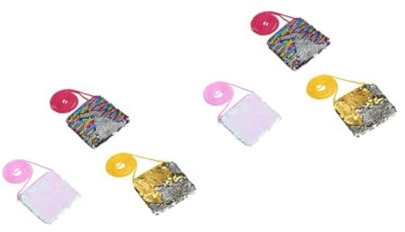 VALICLUD 6stücke Teiliges Junge Mädchen Sequins Münzgeldbörse Modische Kleine Umhängetasche Für Mädchen Für Schmuck Münzen Schlüssel Und Mehr