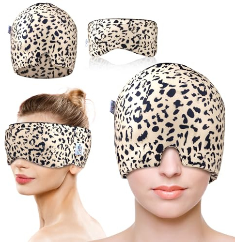 my novel things Migräne Maske und Augenmaske Kühlend, Migräne Kühlmaske 2PK | Kühlmaske Gesicht für Soforthilfe bei Migräne, 360° Vollständige Abdeckung Kühlende Kopfmaske, Entspannende Migräne Haube