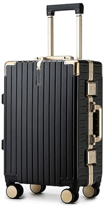 Meoky Koffer ohne reißverschluss Koffer Trolleys Handgepäck Hartschalenkoffer Rollkoffer Reisekoffer Geeignet für Männer, Mädchen und Studenten (Black, 20IN)