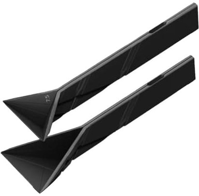 LOVIVER 2 Pieces Folds Flat Measuring Spoons Kitchen Gadget with 6 Different Sizes Creative Multifunctional 3 in 1 for Cook Kitchen, Black