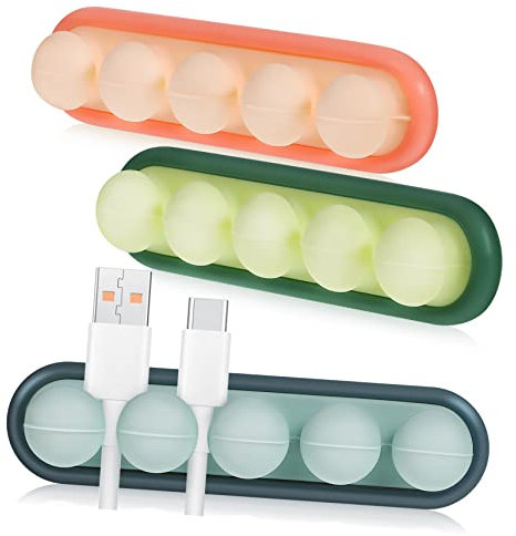 OSALADI 1 Jeu Gestionnaire De Câble Clip Mural En Fil De Fer Clips De Fil Pour Le Mur Liens De Fil Câble Du Chargeur Serrer Câble Métallique Cordons Attaches Multi Gel De Silice 3 Pièces