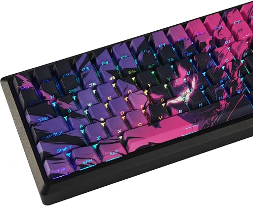YMDK Black Coal Ball Keycaps Set completo di 131 tasti di animazione creativa Custom Keycap PBT Cherry Profile Dye Sublimazione Key Cap per tastiera meccanica MX